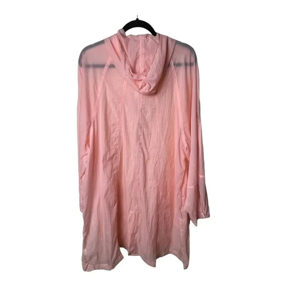 0761. Free PEOPLE CALLIE PONCHO RAINCOAT PACKABLE SALMON IN COLOR SIZE LARGE - Picture 9 of 12
